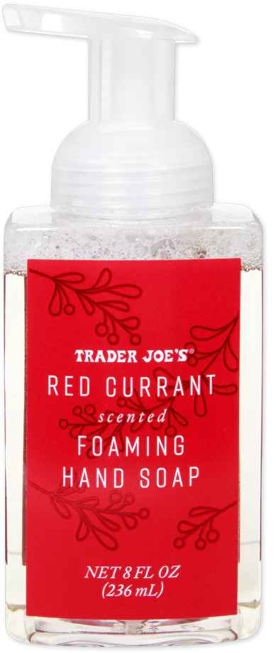 Trader Joes Red Currant Scented Foaming Hand Soap.