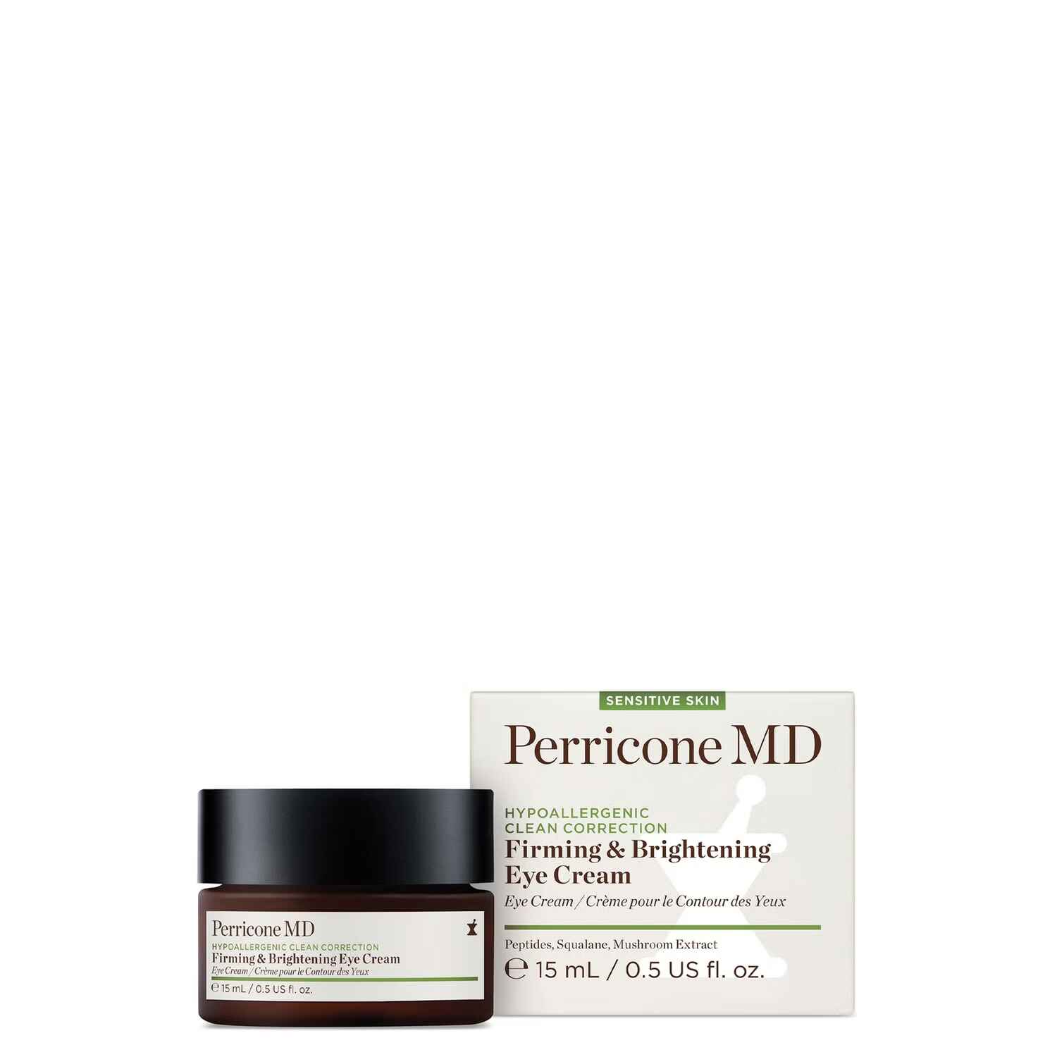 Perricone MD HYPOALLERGENIC CLEAN CORRECTION FIRMING and BRIGHTENING EYE CREAM.