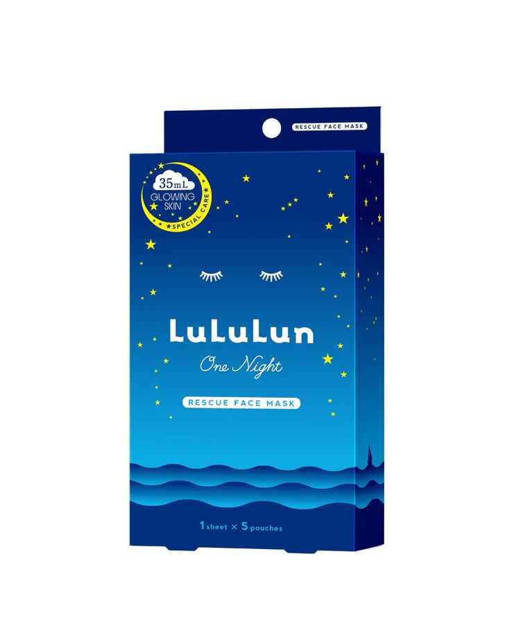 Lululun Lululun One Night Facial Mask BLUE Glowing Skin.