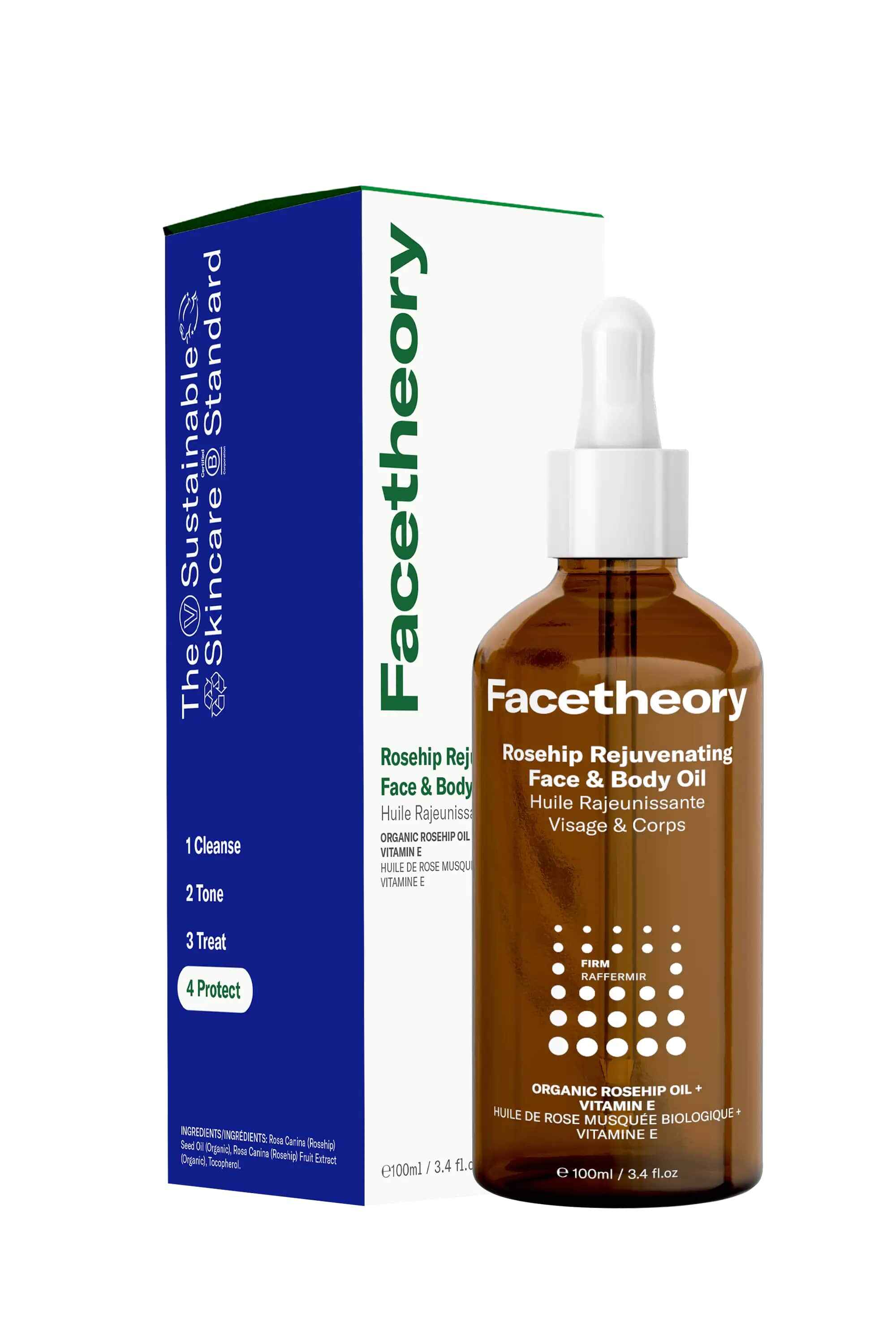 Facetheory Rosehip Rejuvenating Face Body Oil.