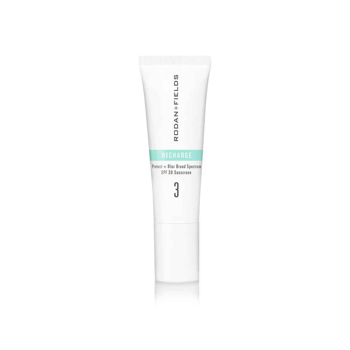 Rodan Fields RECHARGE Protect Blur Broad Spectrum SPF 30 Sunscreen.