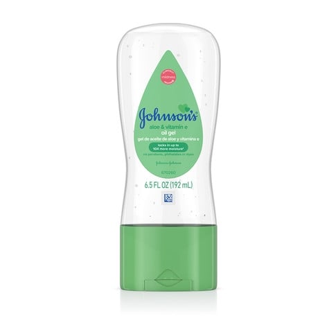 Johnsons Baby Aloe and Vitamin E Oil Gel.