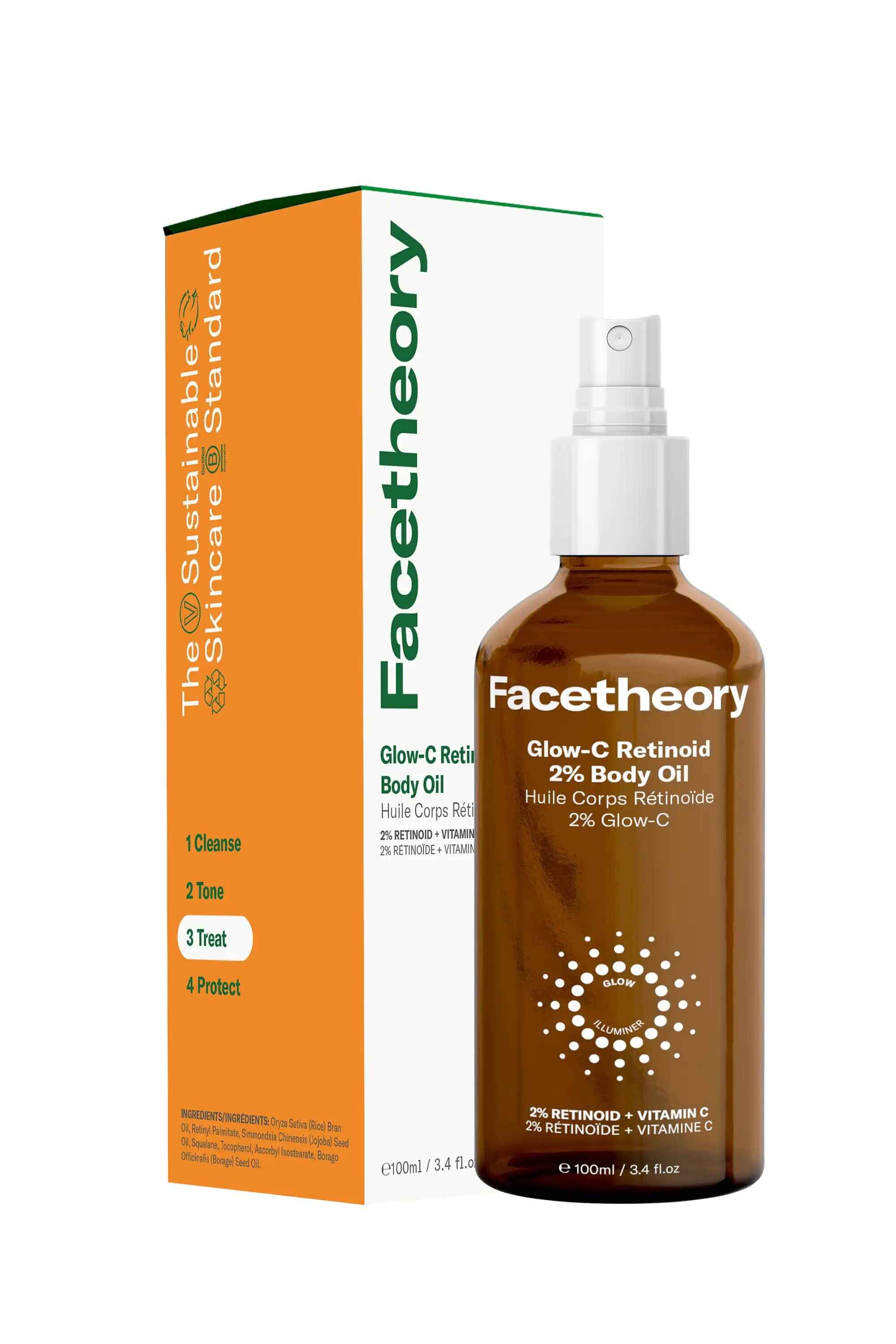Facetheory GlowC Retinoid 2 Body Oil.