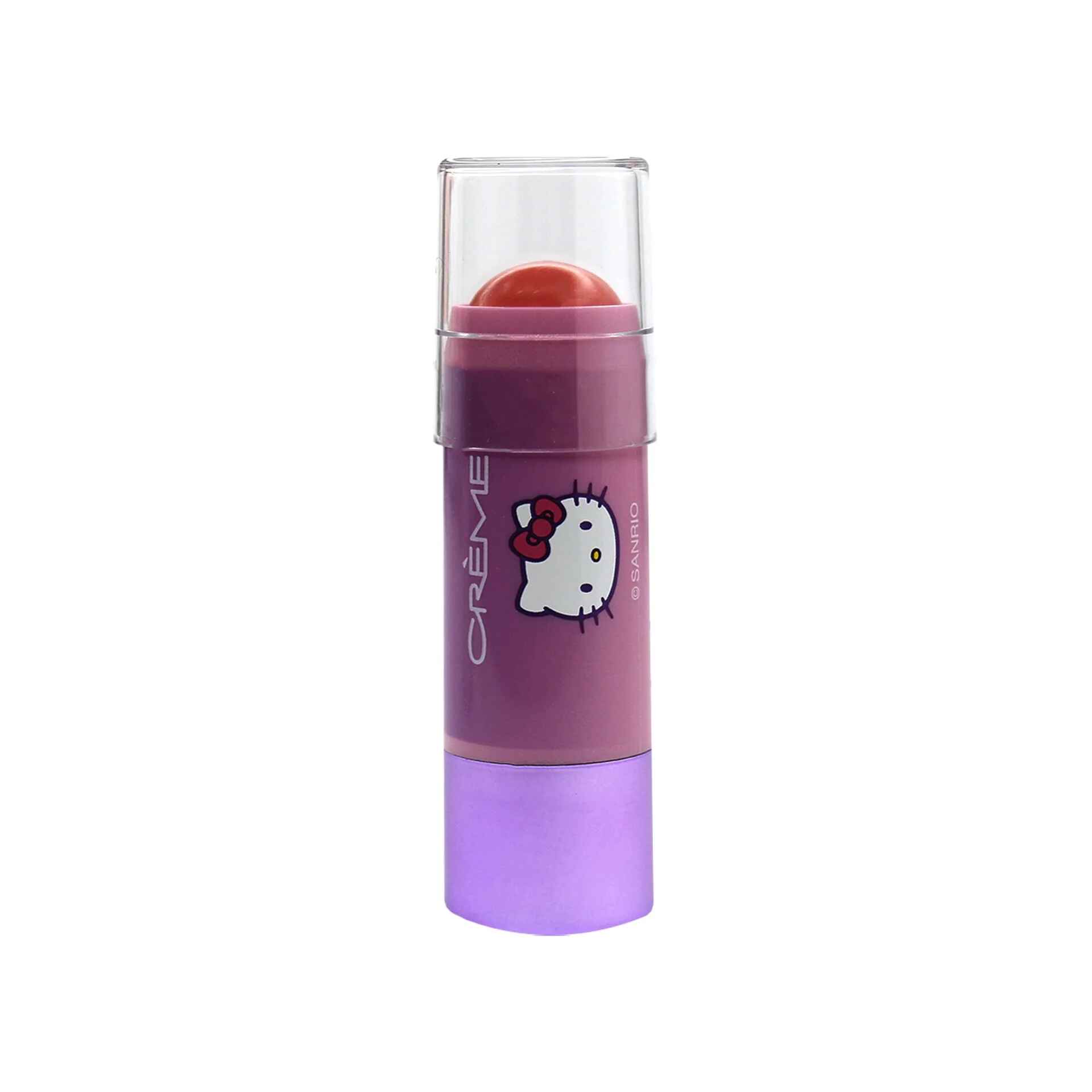 THE CREME SHOP X HELLO KITTY PURPLE 2 IN 1 LIP AND CHEEK TINTED STICK PRETTY BOW.