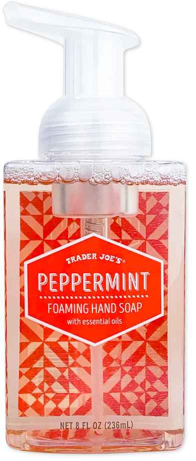 Trader Joes Peppermint Foaming Hand Soap.