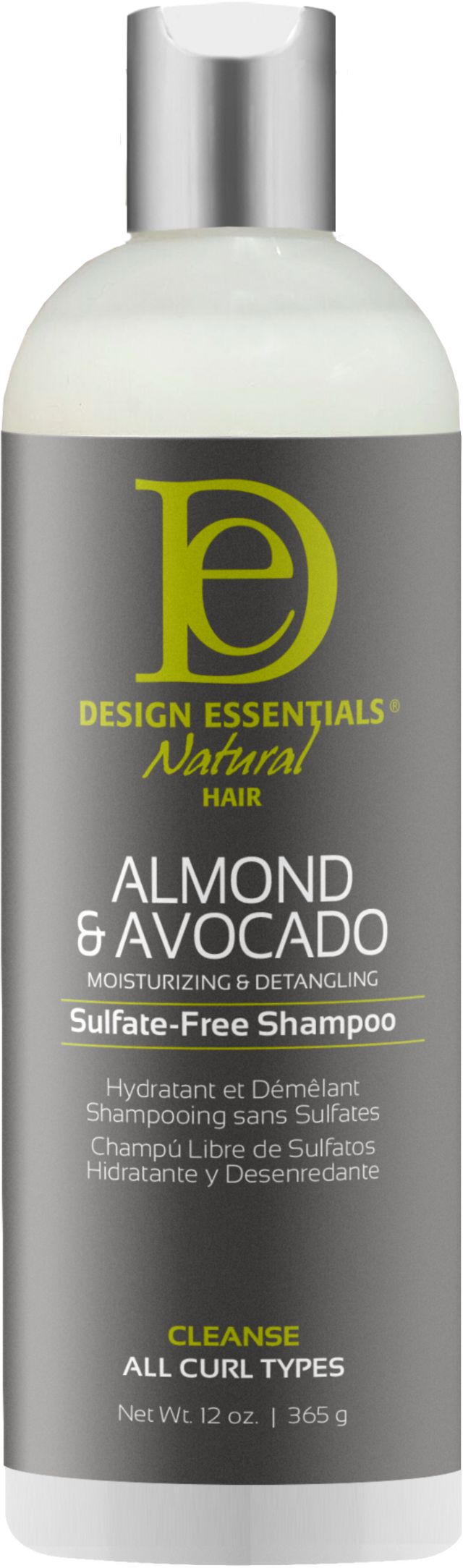 Design Essentisls Almond and Avocado Moisturizing and Detangling Sulfate Free Shampoo.