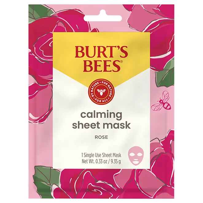 Burt's Bees Calming Sheet Mask with Rose.