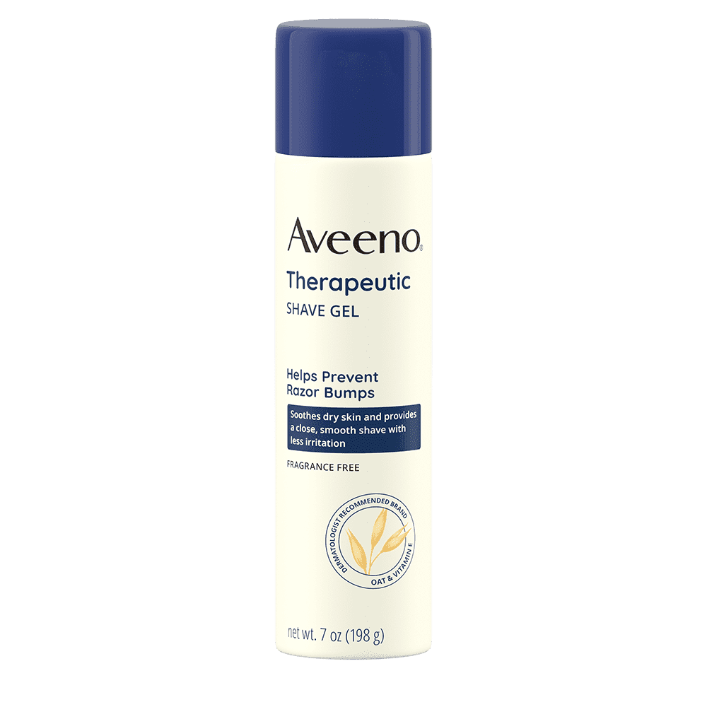 AVEENO THERAPEUTIC SHAVE GEL WITH OAT FOR DRY SKIN.