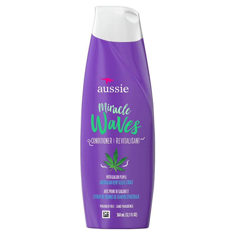 Aussie MIRACLE WAVES ANTI FRIZZ HEMP CONDITIONER.