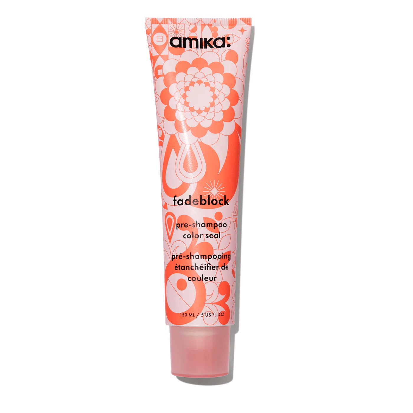 Amika Fadeblock pre shampoo color seal hair treatment.