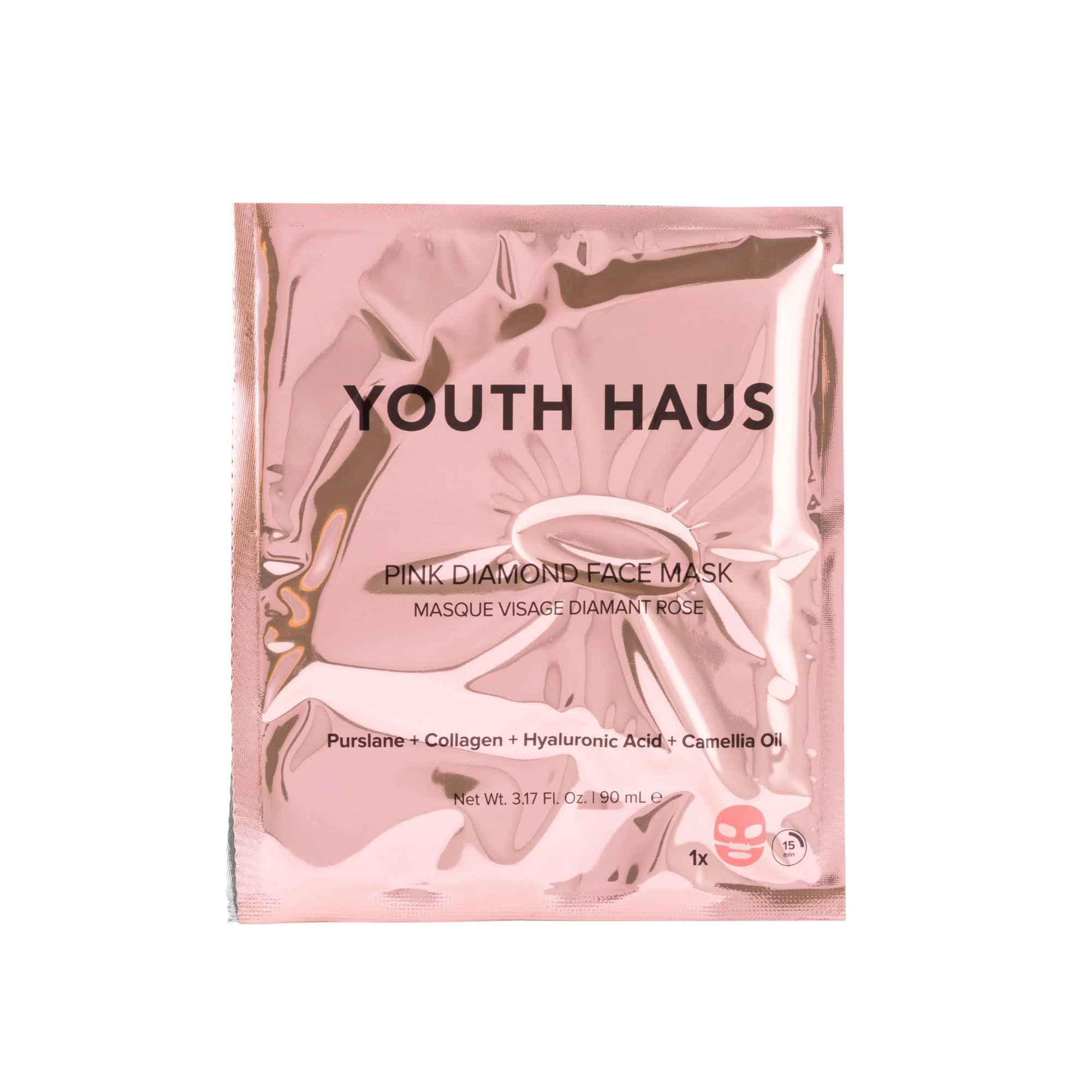 Skin Gym Youth Haus Pink Diamond Face Mask Single.
