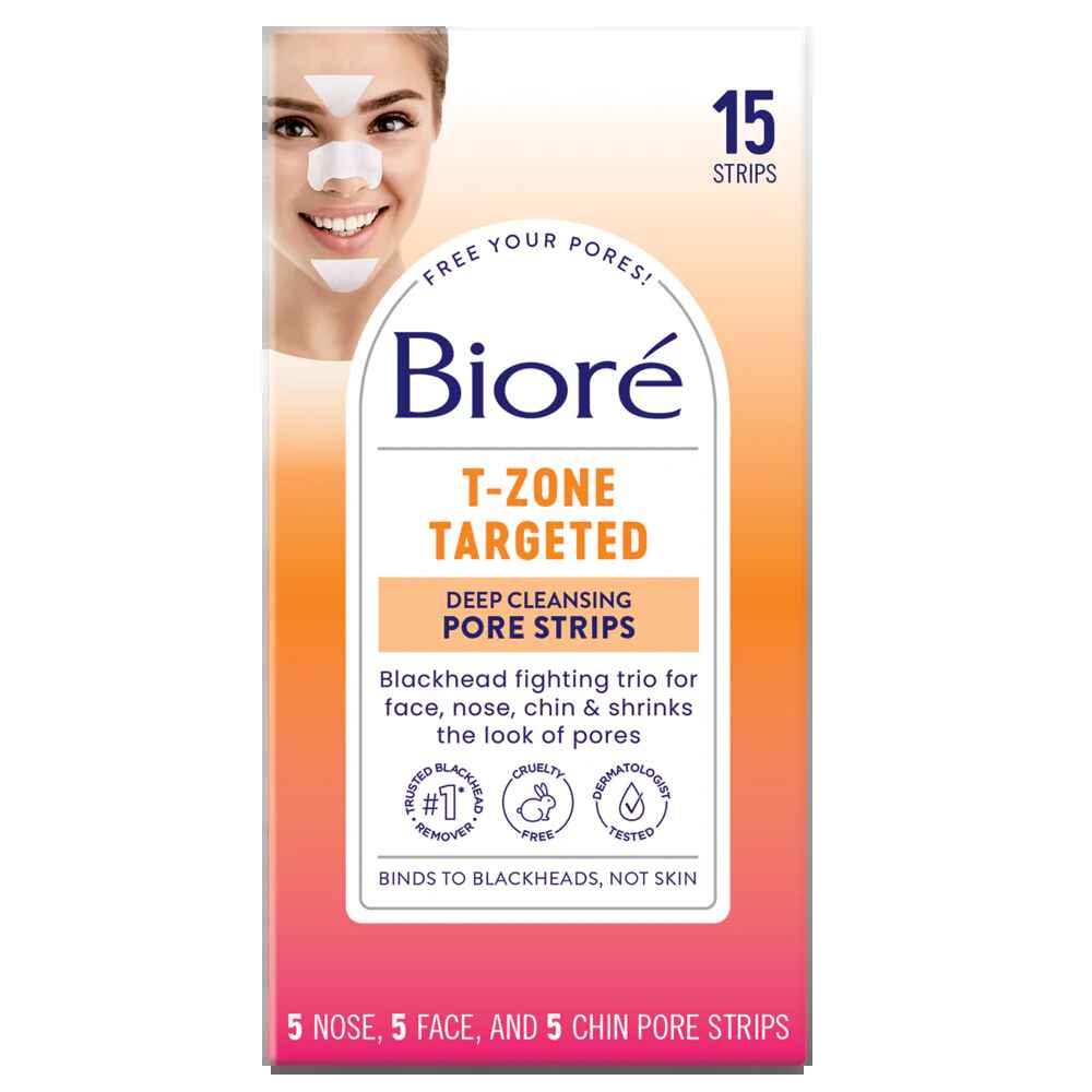 biore T-ZONE TARGETED DEEP CLEANSING PORE STRIPS.