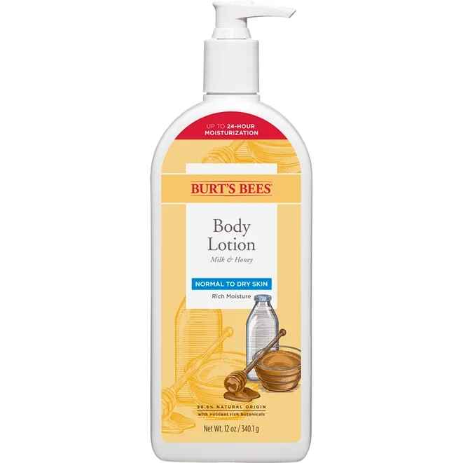 Burt's Bees Naturally Nourishing Milk and Honey Body Lotion.