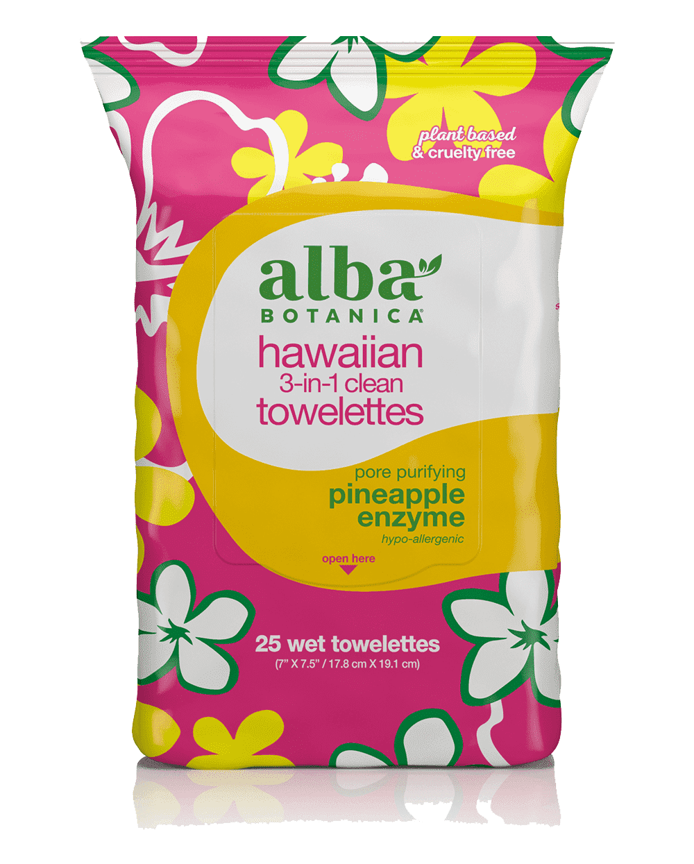 Alba Botanical hawaiian 3 in 1 towelettes.