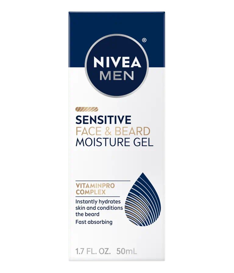 Nivea SENSITIVE FACE and BEARD MOISTURE GEL.