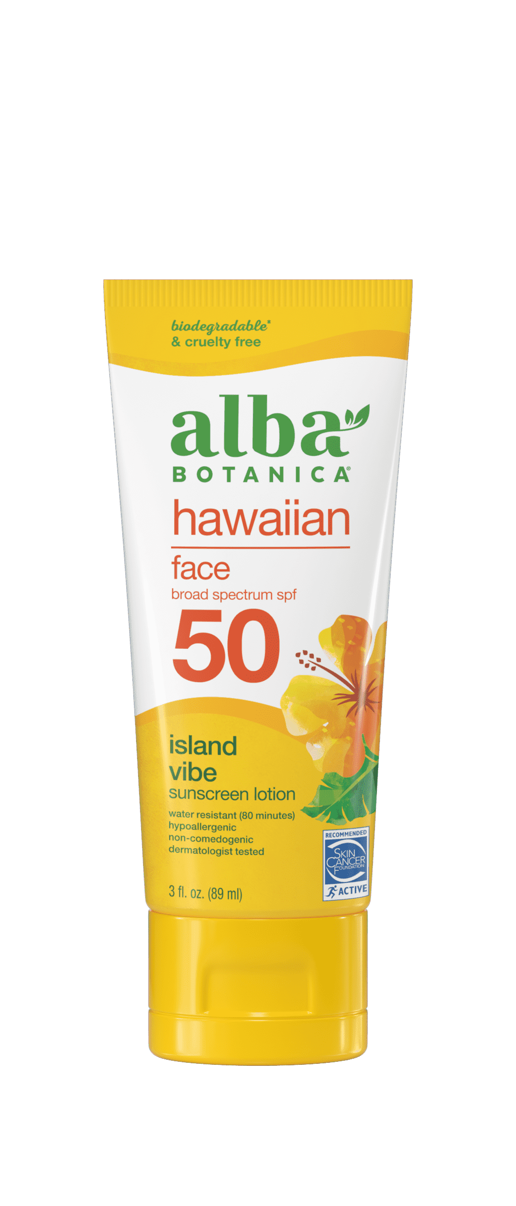 Alba Botanical Hawaiian Sunscreen Face Island Vibe Sunscreen Lotion SPF 50.