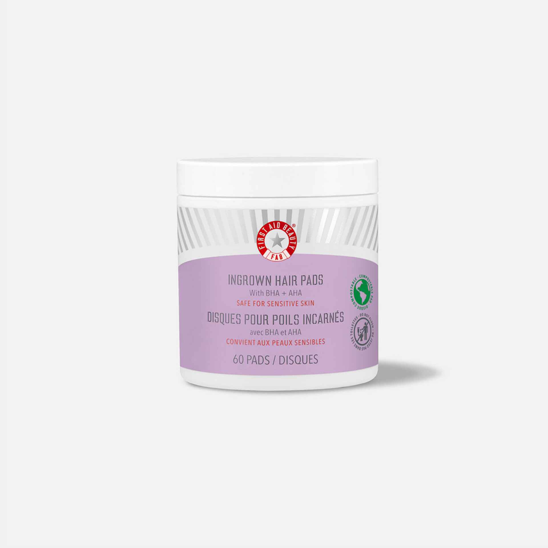 first aid beauty INGROWN HAIR PADS WITH BHA AHA COMPOSTABLE.