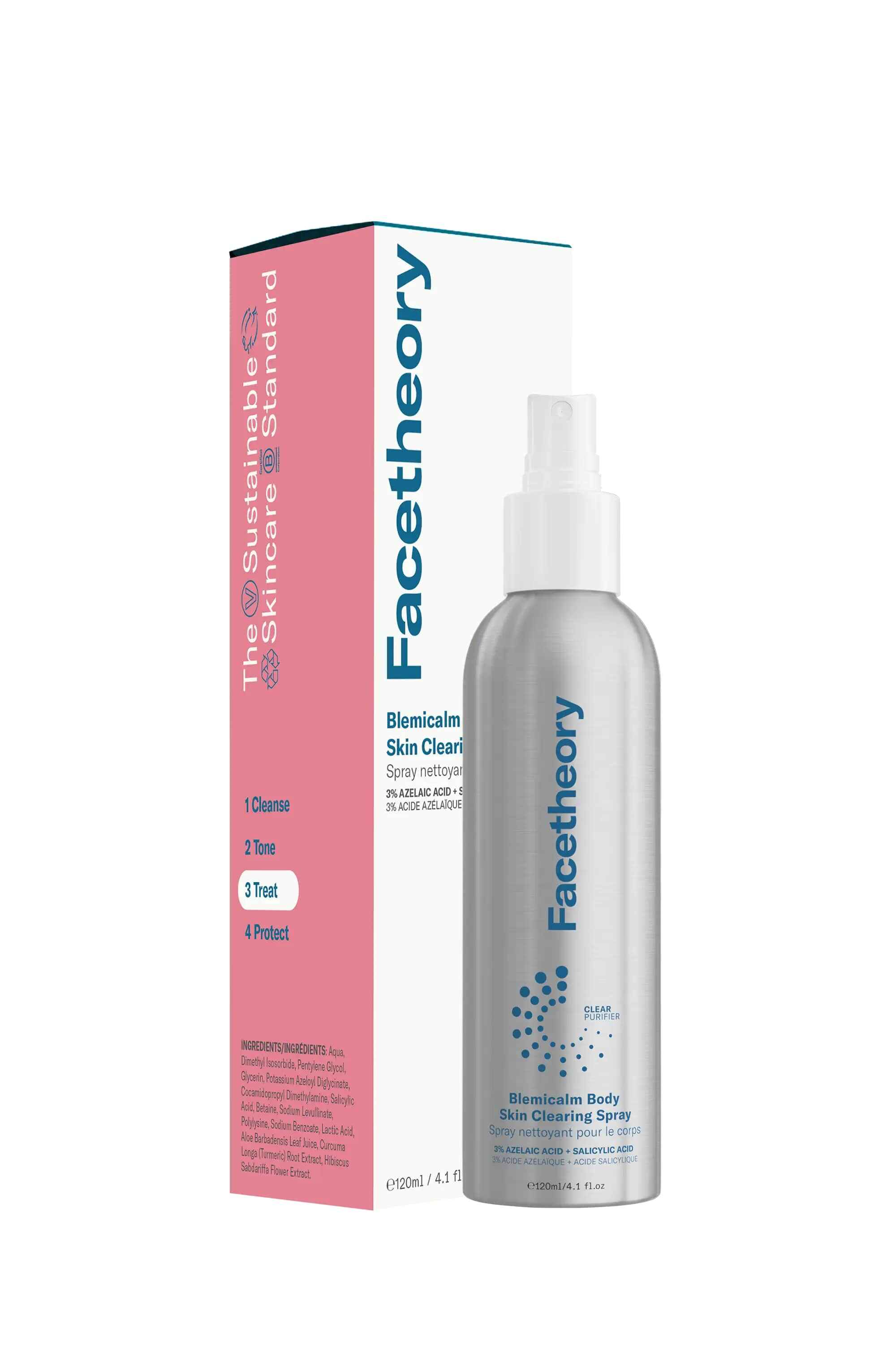 Facetheory Blemicalm Body Skin Clearing Spray.