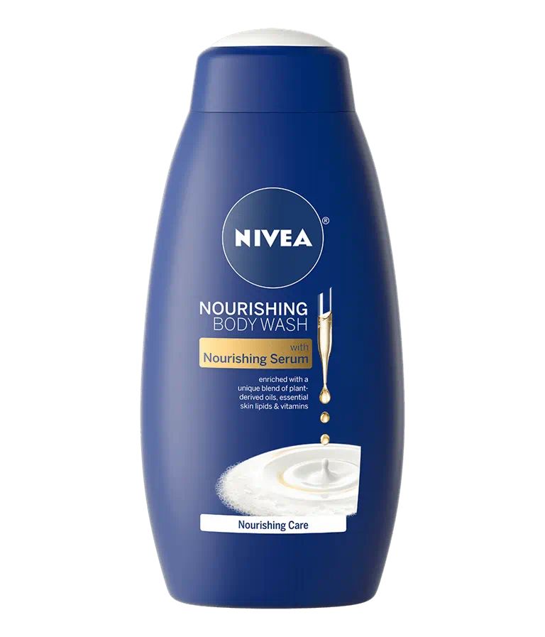 Nivea NOURISHING CARE BODY WASH WITH NOURISHING SERUM.