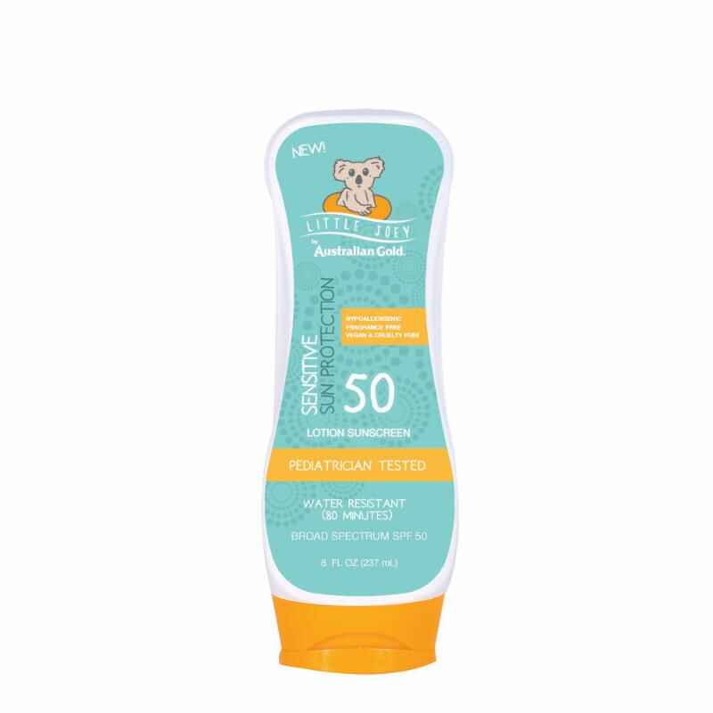 Australian gold LITTLE JOEY SPF 50 LOTION SUNSCREEN.