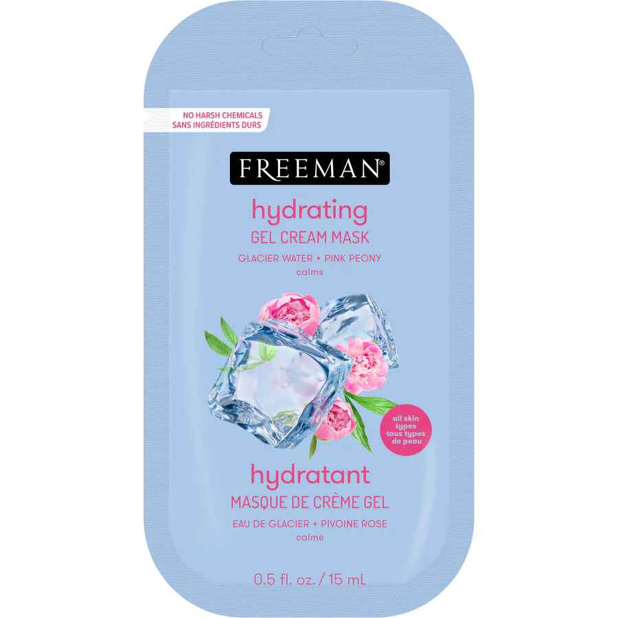 Freeman Hydrating Glacier Water and Pink Peony Gel Cream Mask.