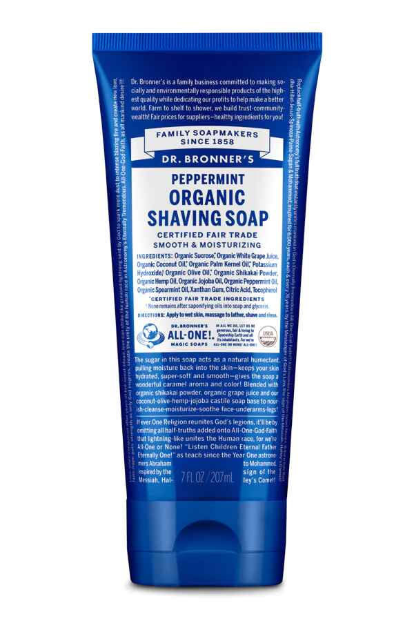 Dr Bronners PEPPERMINT ORGANIC SHAVING SOAPS.