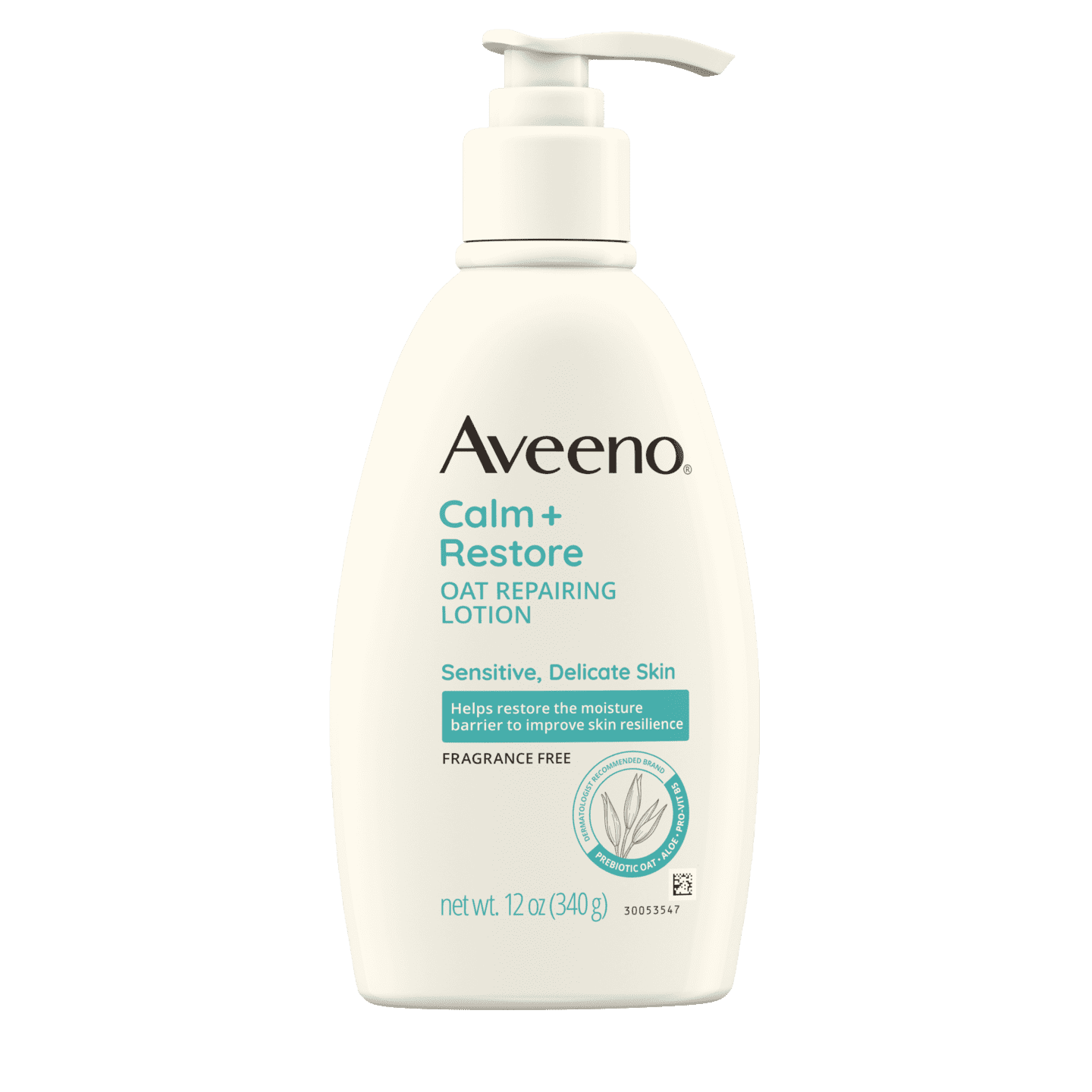 AVEENO CALM + RESTORE™OAT REPAIRING LOTION FOR SENSITIVE SKIN & DRY SKIN.