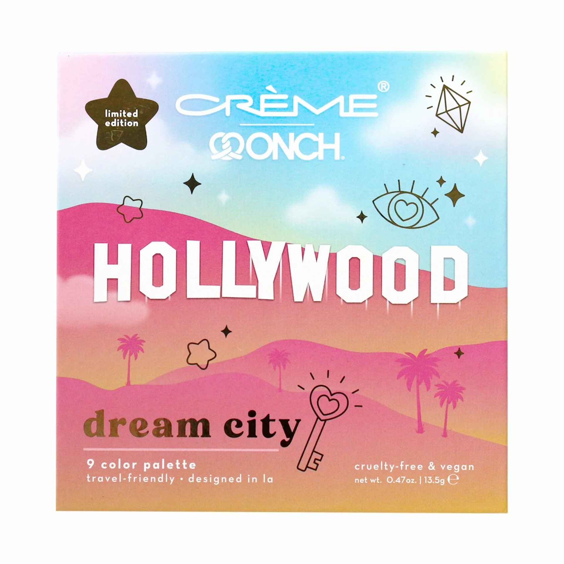 THE CREME SHOP X ONCH X HOLLYWOOD® DREAM CITY 9 COLOR EYESHADOW PALETTE.