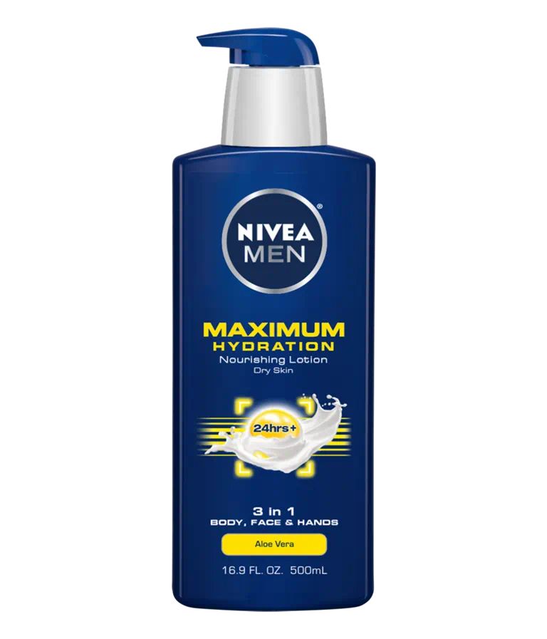 Nivea MAXIMUM HYDRATION NOURISHING LOTION.