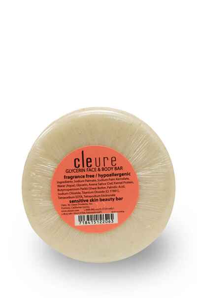 Cleure Glycerin Face Body SLS Free Bar (3 oz).