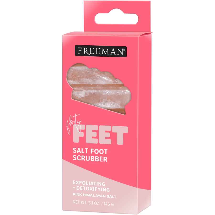 Freeman Flirty Feet Pink Himalayan Salt Exfoliating and Detoxifying Foot Scrubber.