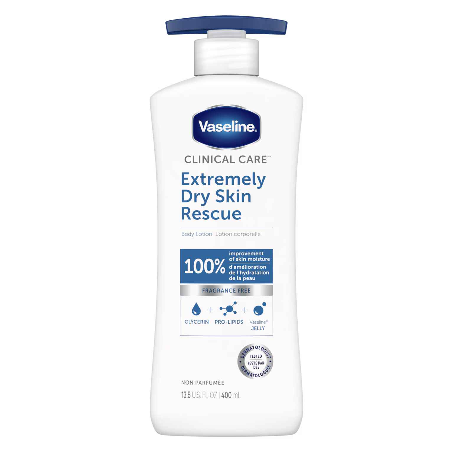 VASELINE CLINICAL CARE EXTREMELY DRY SKIN RESCUE LOTION.