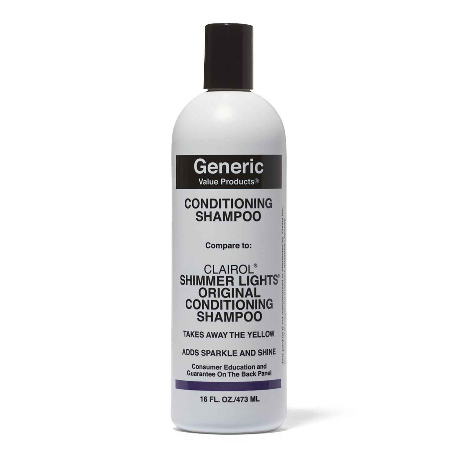 Generic Value Products Conditioning Purple Shampoo Compare to Clairol Shimmer Lights.