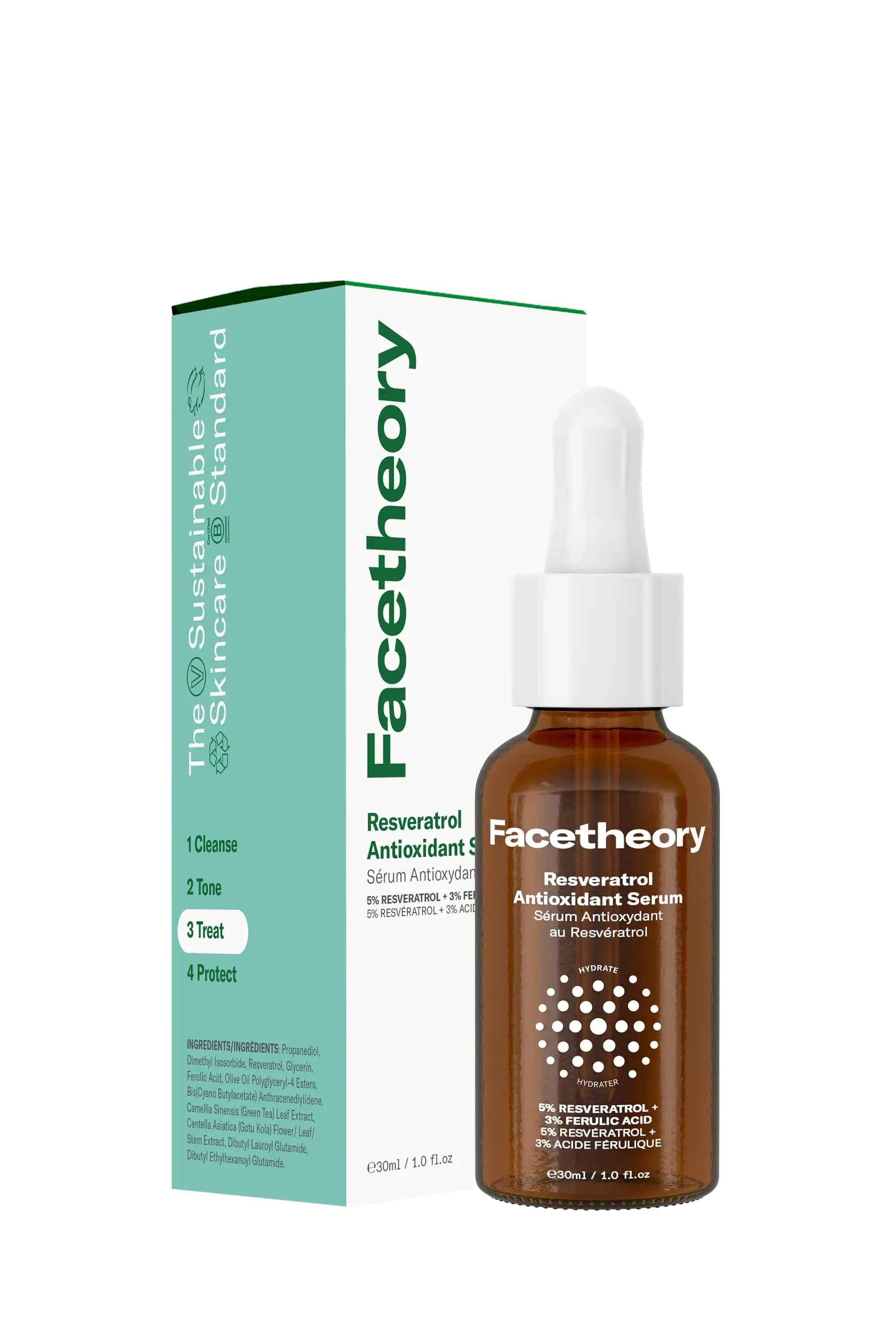 Facetheory Resveratrol Antioxidant Serum.