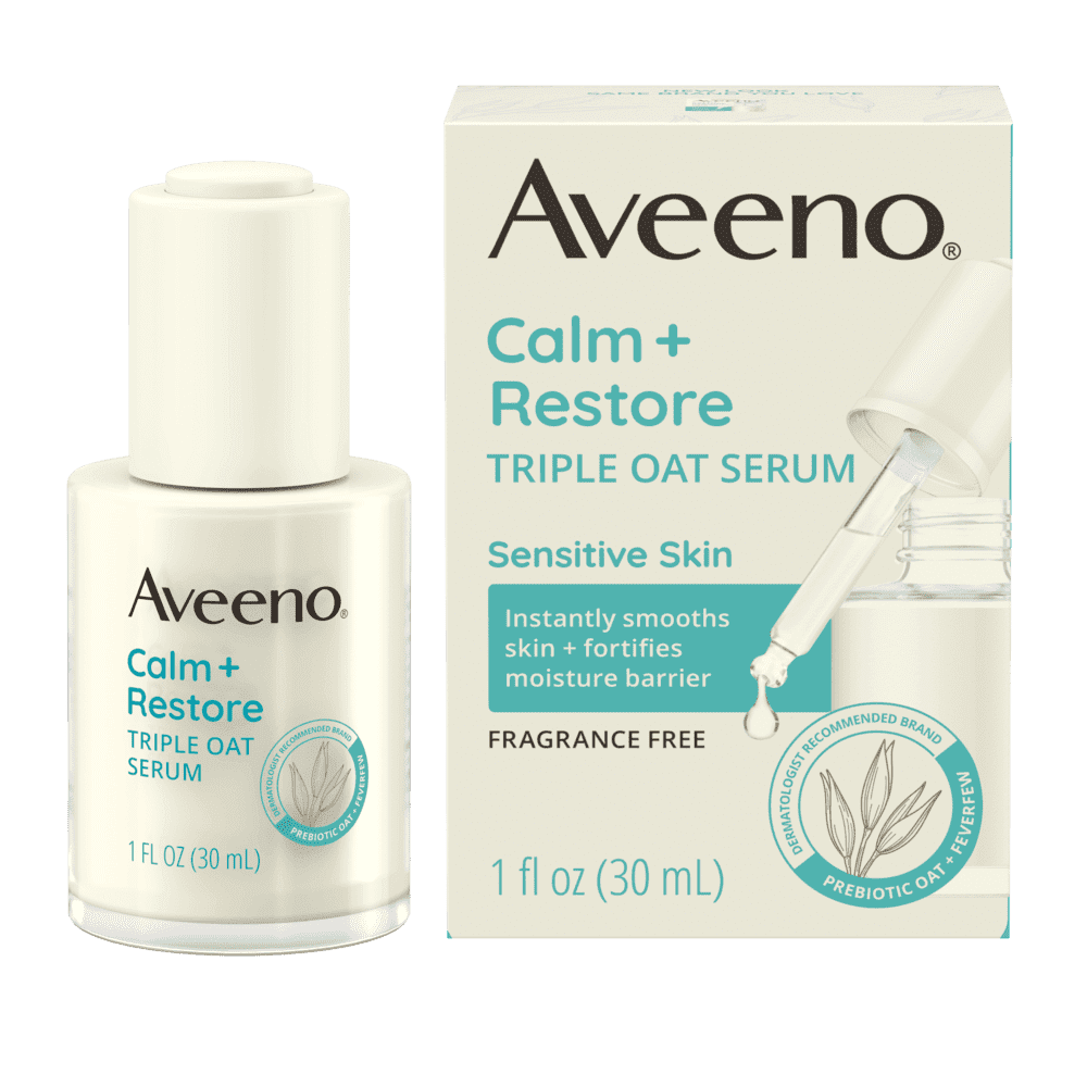AVEENO CALM + RESTORE™ TRIPLE OAT SERUM FOR SENSITIVE SKIN.