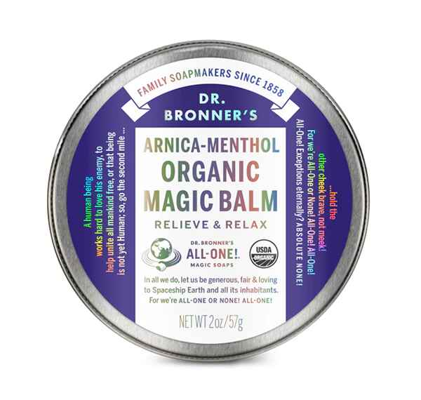 Dr Bronners ARNICA-MENTHOL ORGANIC MAGIC BALM.