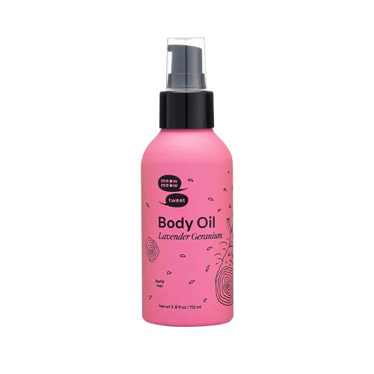 Meow Meow Tweet Body Oil Lavender Geranium.