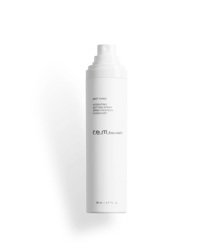 r e m beauty hydrating matte setting spray.