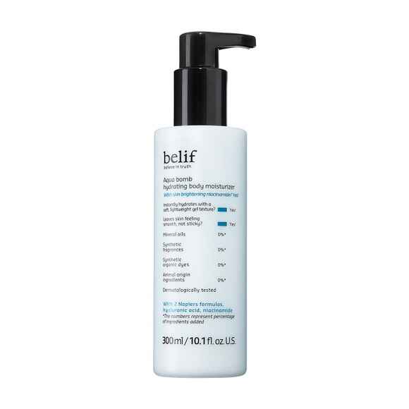 Avon belif Aqua Bomb Hydrating Body Moisturizer.