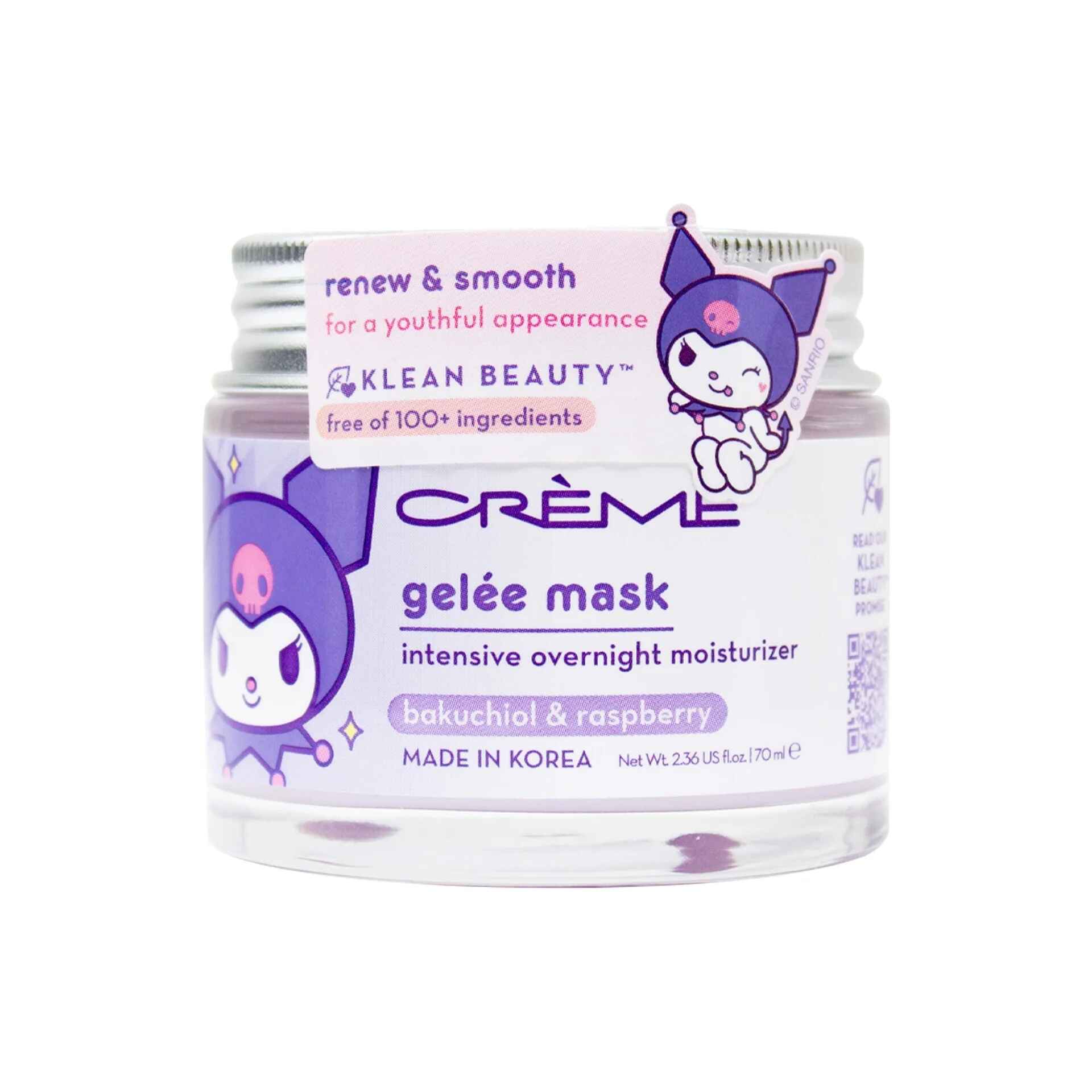 The Creme Shop KUROMI KLEAN BEAUTY GELEE MASK.