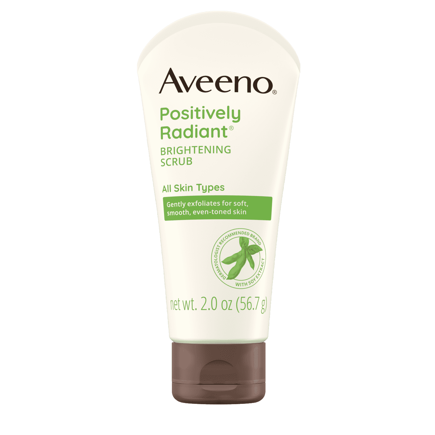 AVEENO POSITIVELY RADIANT® BRIGHTENING & EXFOLIATING SCRUB.