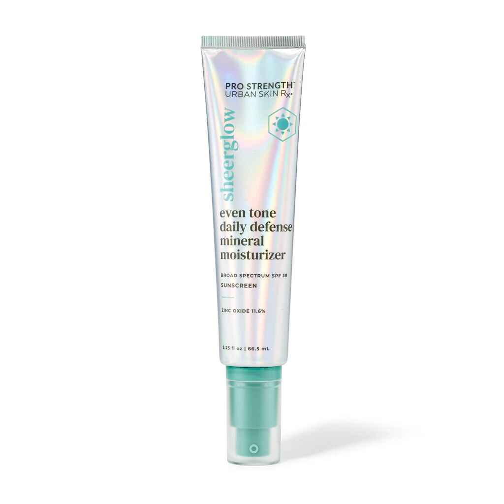 urban skin SheerGlow™ Even Tone Daily Defense Mineral Moisturizer SPF 30.
