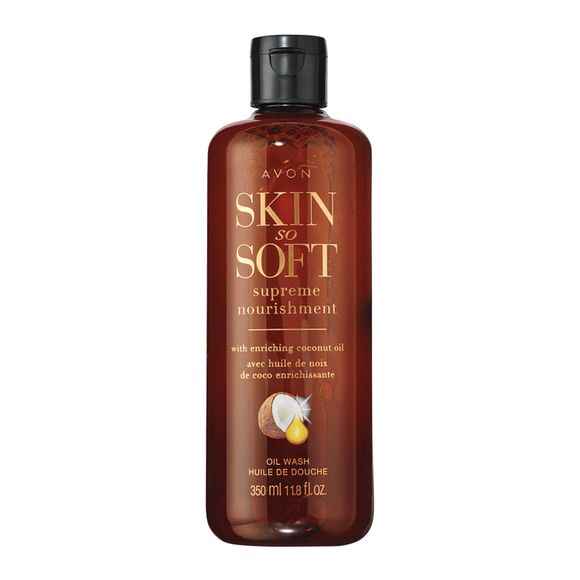 Avon Skin So Soft Supreme Nourishment Enriching Coconut Oil Body Wash.