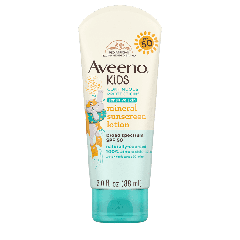 AVEENO LOTION SUNSCREEN WITH BROAD SPECTRUM SPF 50.