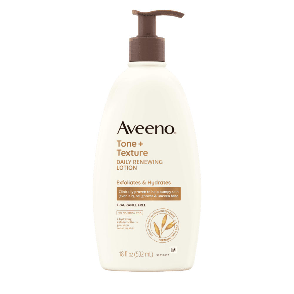 AVEENO TONE + TEXTURE RENEWING LOTION FOR SENSITIVE SKIN.