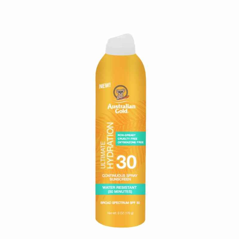 Australian gold SPF 30 CONTINUOUS SPRAY SUNSCREEN.