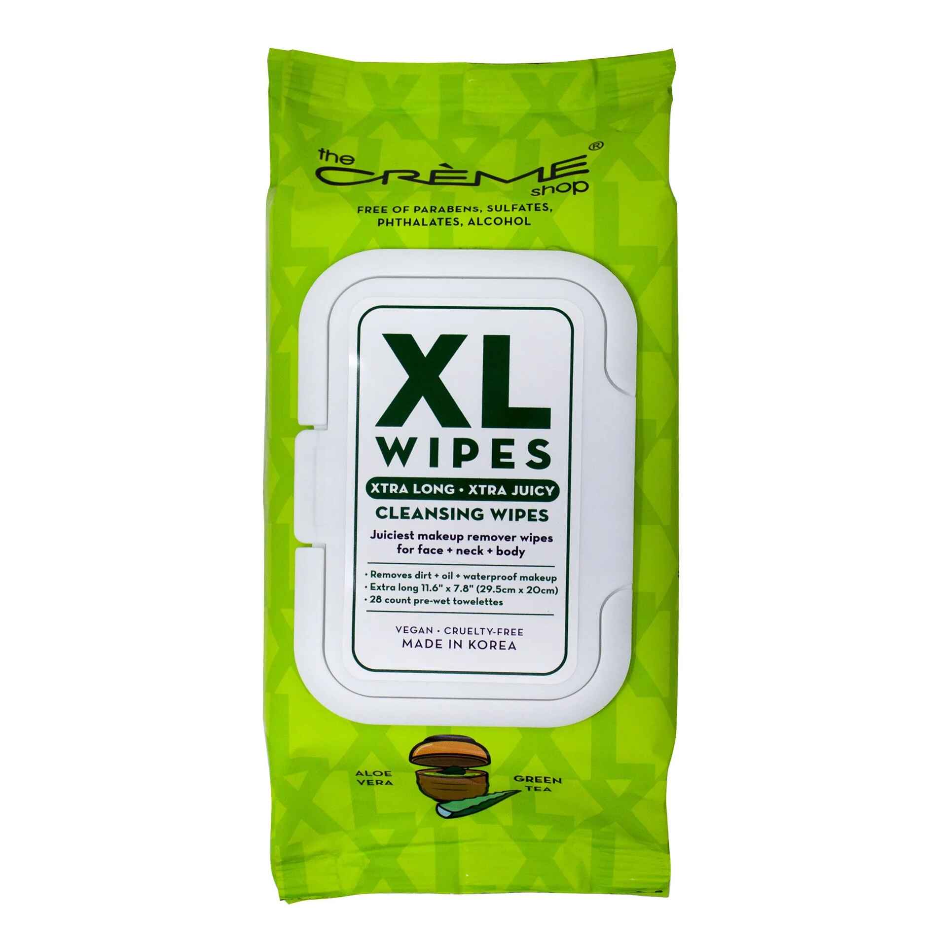 The Creme Shop XL MAKEUP REMOVING CLEANSING WIPES ALOE VERA and GREEN TEA.