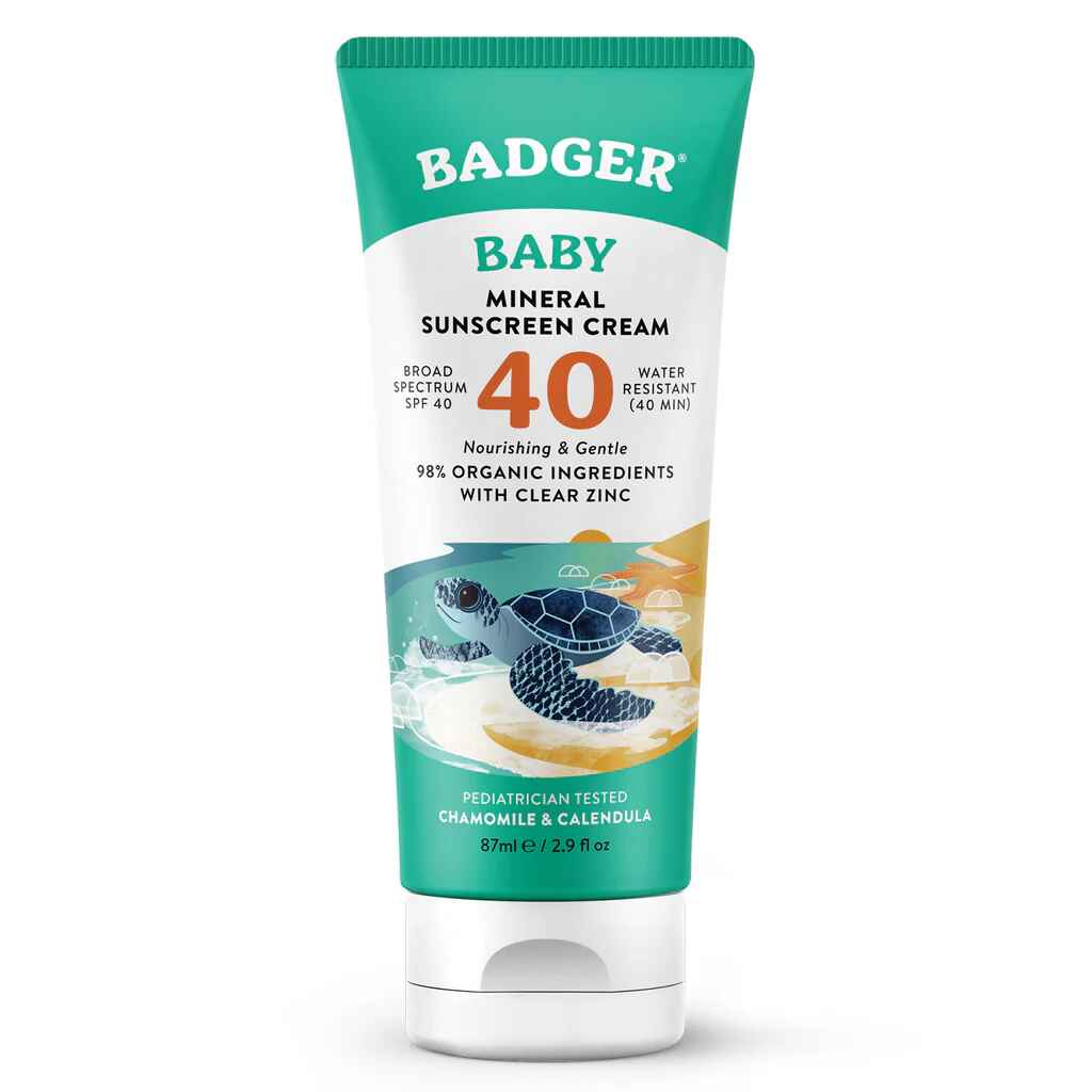 Badger Baby Mineral Sunscreen Cream - SPF 40.