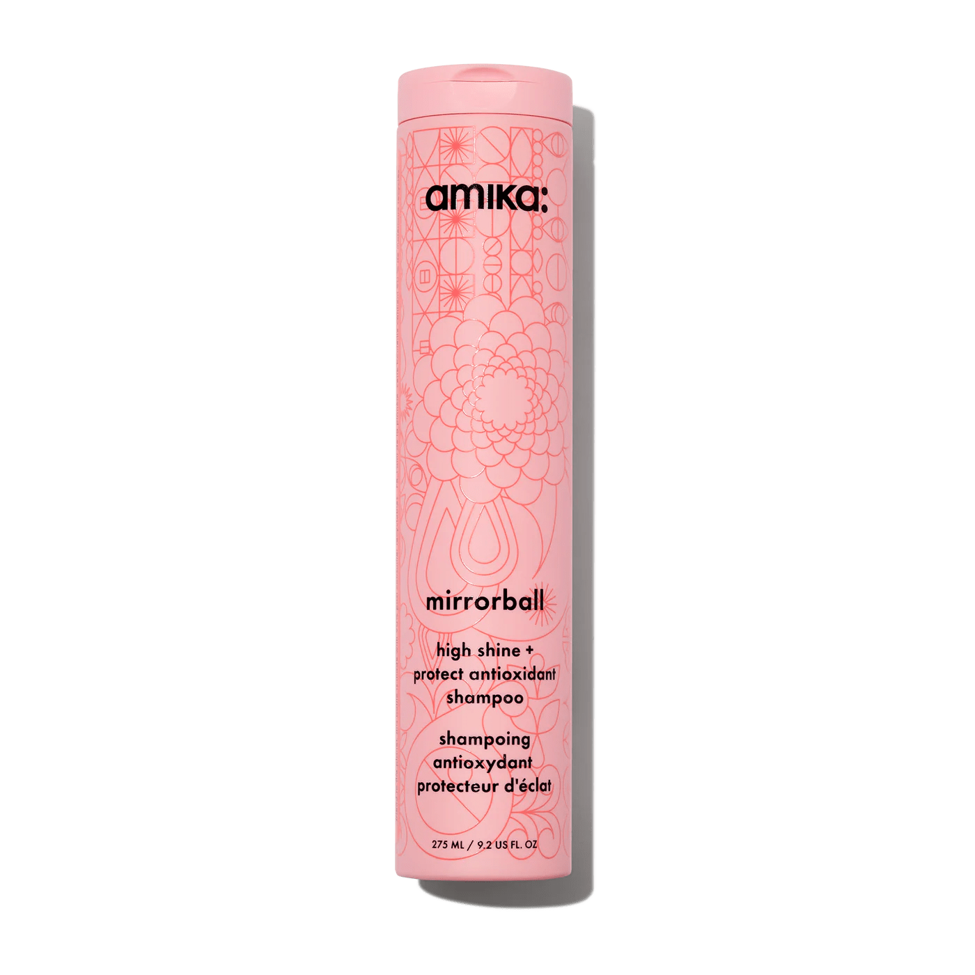 Amika mirrorball high shine protect antioxidant shampoo.