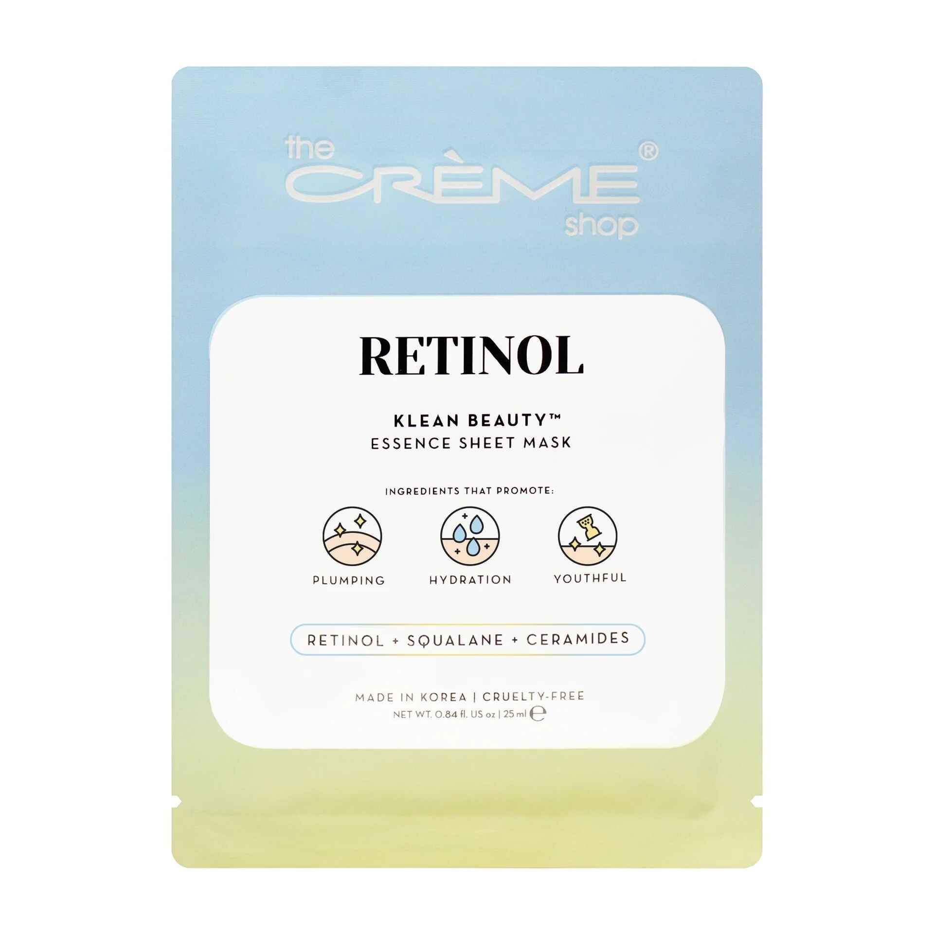 The Creme Shop RETINOL KLEAN BEAUTY ESSENCE SHEET MASK.